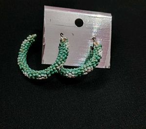 Handmade Beaded Hoop Earrings