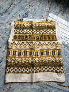 Zara Sweater Vest - Retro Pattern