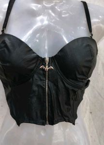 1168. Black Corset Bustier Top