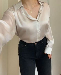 H&M satin shirt - champagne