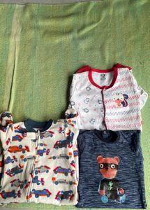 Cozy Footed rompers- pack of 3