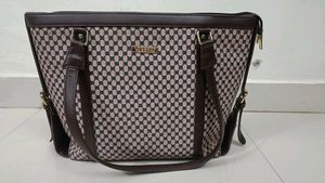 Stylish Brown & Beige Tote Handbag