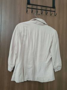 Nude blazer with Floral Lining