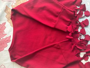 Red Bell Sleeve Top