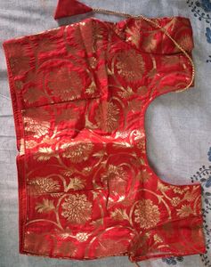 Stunning Red &amp; Gold Brocade Blouse