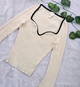 H&amp;M Ribbed Knitted Top