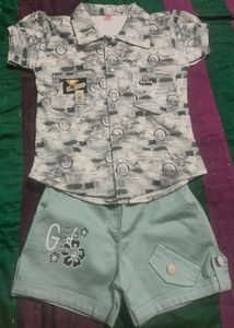 Cute Printed Shirt & Shorts Set