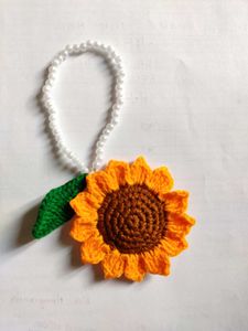 Handmade Crochet Sunflower Necklace