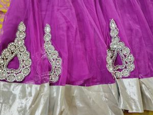 Beautiful Megenta Color Netted Anrkali Set