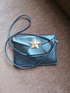 Chic Black Star Embellished phone/crossbody bag