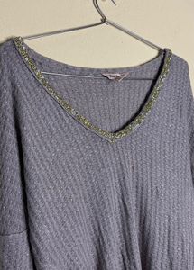 Sparkly Embellished V-Neck Top