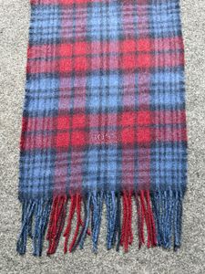 BOSS Plaid Wool Scarf