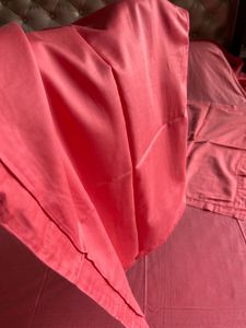 Double shade Coral King Bedsheet set