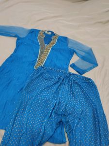 Pretty Blue Kurti Set With Chudi Pants🤩👑💙💎