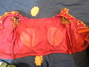 pink fish cut Embroidered readymade saree