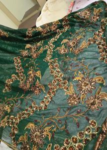 Emerald Green Sequined Saree