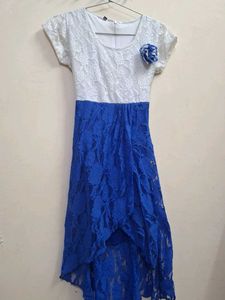 White &amp; Blue Lace Dress