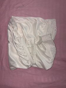 White Lace Trimmed Slip Shorts