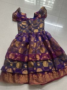 Beautiful Purple & Gold Layered Lehenga