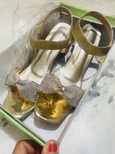 Sparkling Gold Block Heels