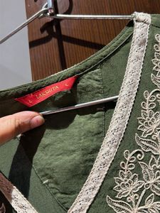 Embroidered Green short Kurta