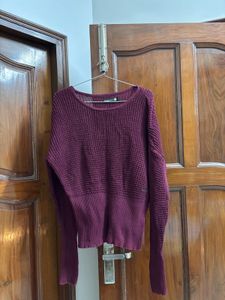 Chic Burgundy Knit Sweater