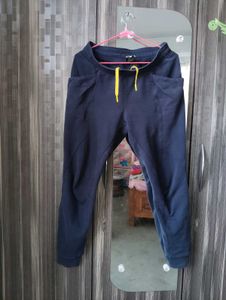 Navy Blue Joggers with Yellow Drawstring