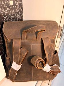Rustic Brown Leather Backpack