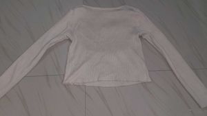 Ribbed Square Neck Long Sleeve Top