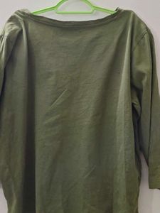 Solid Olive Green Long Sleeve Top