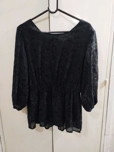 Sparkly Black Sheer Top