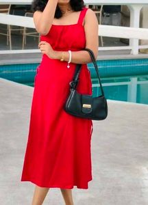 Viral Corset Red A-line Dress