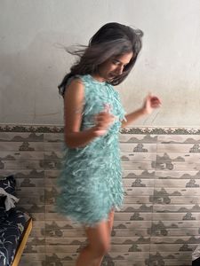 Fringed Sleeveless Mini Dress