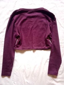 Maroon "Try Again Later" Cropped Top