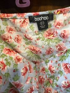 Floral Print Square Neck Long Sleeve Top