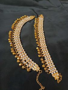 Pearl &amp; Gold Anklets with Bells