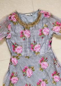 💝 GRAY COLOR LONG TOP💃