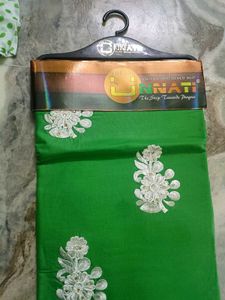 Green and White Unstitched kurta set