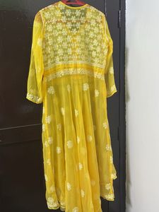 Vibrant Yellow Chikankari Kurta