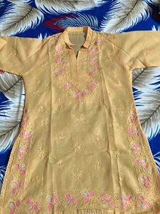 Embroidered Yellow Kurta