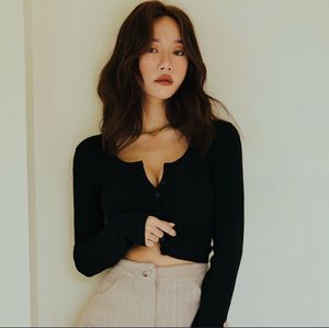 Zara squared ribbed top