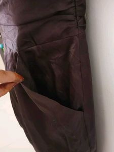 Elegant Strapless Brown Dress