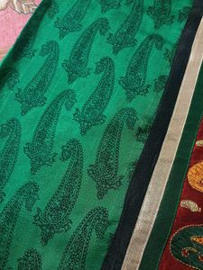 Elegant Green 💚 Printed Saree