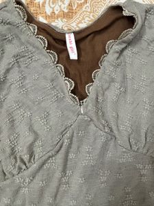Cute Textured Long Sleeve Top