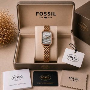 Fossil Rectangular Green Dial Watch
