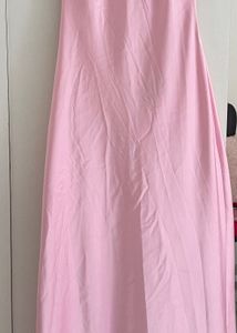 Satin Backless Pink Slip Dress