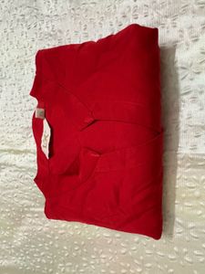Red button up shirt