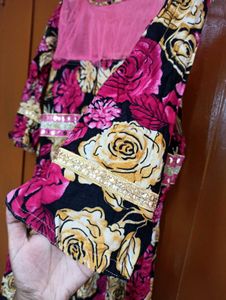 Floral Print Ethnic Dress