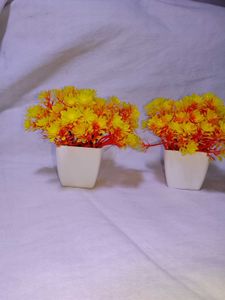 Set of 2 Yellow Artificial Flowers