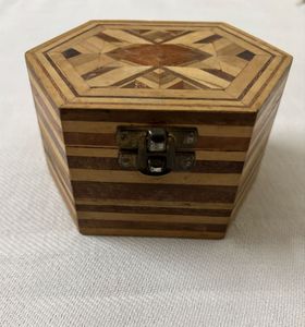 Antique Wooden Organizer With Brass Latch